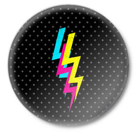 Значок с принтом Electrico в Белгороде,  металл | круглая форма, металлическая застежка в виде булавки | bold | electic | electrico | electro | hipster | lightning | style | tesla | thunder | volt | zeus | вольт | гром | зевс | молния | стиль | тесла | хипстер | электрик | электричество | электро