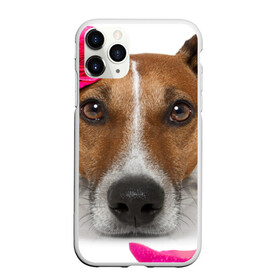 Чехол для iPhone 11 Pro матовый с принтом Джек рассел с розой в Белгороде, Силикон |  | волкодав | дворняжка | джек | джек рассел | домашние животные | любимец | мопс | овчарка | пес | песик | питомец | рассел | сенбернар | собака | собачка
