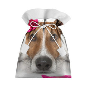 Подарочный 3D мешок с принтом Джек рассел с розой в Белгороде, 100% полиэстер | Размер: 29*39 см | волкодав | дворняжка | джек | джек рассел | домашние животные | любимец | мопс | овчарка | пес | песик | питомец | рассел | сенбернар | собака | собачка