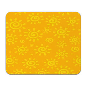 Коврик прямоугольный с принтом Солнышко в Белгороде, натуральный каучук | размер 230 х 185 мм; запечатка лицевой стороны | Тематика изображения на принте: желтый | паттерн | солнце | яркий