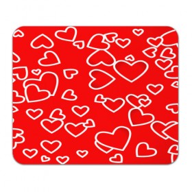 Коврик прямоугольный с принтом Сердечки в Белгороде, натуральный каучук | размер 230 х 185 мм; запечатка лицевой стороны | красный | паттерн | сердечки