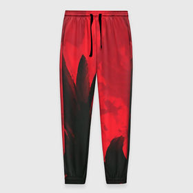 Мужские брюки 3D с принтом красное и черное в Белгороде, 100% полиэстер | манжеты по низу, эластичный пояс регулируется шнурком, по бокам два кармана без застежек, внутренняя часть кармана из мелкой сетки | красный | черный