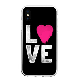 Чехол для iPhone XS Max матовый с принтом Love в Белгороде, Силикон | Область печати: задняя сторона чехла, без боковых панелей | Тематика изображения на принте: amour | faith | happy | heart | hope | love | амур | вера | любовь | надежда | сердце | счастье