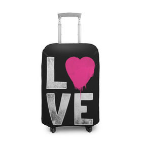 Чехол для чемодана 3D с принтом Love в Белгороде, 86% полиэфир, 14% спандекс | двустороннее нанесение принта, прорези для ручек и колес | Тематика изображения на принте: amour | faith | happy | heart | hope | love | амур | вера | любовь | надежда | сердце | счастье