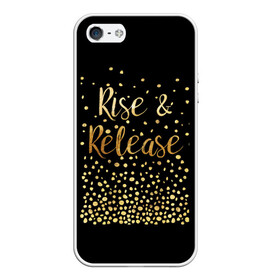 Чехол для iPhone 5/5S матовый с принтом Rise & Release в Белгороде, Силикон | Область печати: задняя сторона чехла, без боковых панелей | gold | luxury | motivation | release | rise | vip | золото | лакшери | мотивация | подъем | премиум | реализация