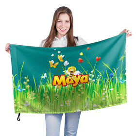 Флаг 3D с принтом Пчелка Майя в Белгороде, 100% полиэстер | плотность ткани — 95 г/м2, размер — 67 х 109 см. Принт наносится с одной стороны | пчелка майя