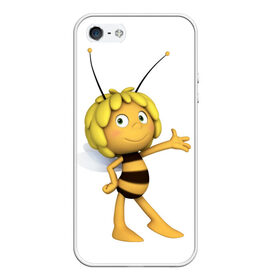 Чехол для iPhone 5/5S матовый с принтом Пчелка Майя в Белгороде, Силикон | Область печати: задняя сторона чехла, без боковых панелей | Тематика изображения на принте: пчелка майя
