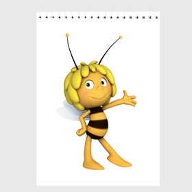 Скетчбук с принтом Пчелка Майя в Белгороде, 100% бумага
 | 48 листов, плотность листов — 100 г/м2, плотность картонной обложки — 250 г/м2. Листы скреплены сверху удобной пружинной спиралью | Тематика изображения на принте: пчелка майя