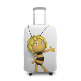 Чехол для чемодана 3D с принтом Пчелка Майя в Белгороде, 86% полиэфир, 14% спандекс | двустороннее нанесение принта, прорези для ручек и колес | пчелка майя