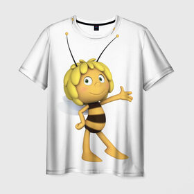 Мужская футболка 3D с принтом Пчелка Майя в Белгороде, 100% полиэфир | прямой крой, круглый вырез горловины, длина до линии бедер | пчелка майя