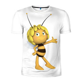 Мужская футболка 3D спортивная с принтом Пчелка Майя в Белгороде, 100% полиэстер с улучшенными характеристиками | приталенный силуэт, круглая горловина, широкие плечи, сужается к линии бедра | Тематика изображения на принте: пчелка майя