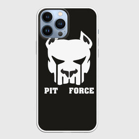 Чехол для iPhone 13 Pro Max с принтом Pit Force в Белгороде,  |  | Тематика изображения на принте: pit force | белый | боец | друг человека | животные | питбуль | порода | собака | цвет | чёрный