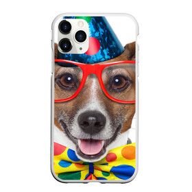 Чехол для iPhone 11 Pro матовый с принтом Джек рассел - клоун в Белгороде, Силикон |  | волкодав | дворняжка | джек | джек рассел | домашние животные | любимец | мопс | овчарка | пес | песик | питомец | рассел | сенбернар | собака | собачка