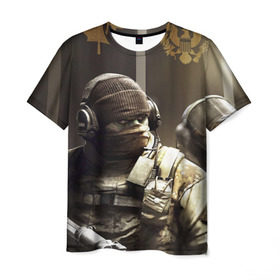 Мужская футболка 3D с принтом Tom Clancy Rainbow Six в Белгороде, 100% полиэфир | прямой крой, круглый вырез горловины, длина до линии бедер | clancy | rainbow | six | tom | автоматы | игры | маски | мужчины | осада | солдаты