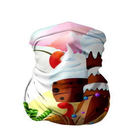 Бандана-труба 3D с принтом Candy Town в Белгороде, 100% полиэстер, ткань с особыми свойствами — Activecool | плотность 150‒180 г/м2; хорошо тянется, но сохраняет форму | конфеты | пирожные | сладости | яркий