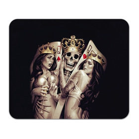 Коврик прямоугольный с принтом Скелетоны в Белгороде, натуральный каучук | размер 230 х 185 мм; запечатка лицевой стороны | background | black | cards | color | crown | death | game | girl | hearts | king | queen | skeleton | skull | spades | tattoo | девушки | игра | карты | королевы | король | короны | масть | пики | скелет | тату | фон | черви 