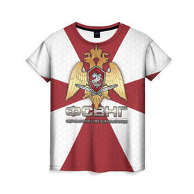 Женская футболка 3D с принтом ФСВНГ (Росгвардия) в Белгороде, 100% полиэфир ( синтетическое хлопкоподобное полотно) | прямой крой, круглый вырез горловины, длина до линии бедер | вв | внг | внутренние войска | национальная гвардия | орел | росгвардия | фсвнг
