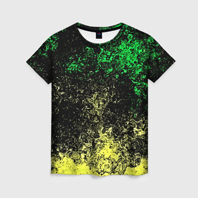 Женская футболка 3D с принтом Spray paint в Белгороде, 100% полиэфир ( синтетическое хлопкоподобное полотно) | прямой крой, круглый вырез горловины, длина до линии бедер | Тематика изображения на принте: брызги | пятна | разноцветный | яркий