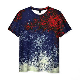 Мужская футболка 3D с принтом Распыление красок в Белгороде, 100% полиэфир | прямой крой, круглый вырез горловины, длина до линии бедер | брызги | разноцветный | яркий