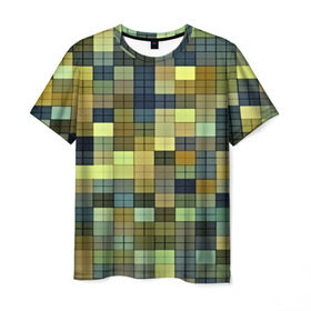 Мужская футболка 3D с принтом Клетка в Белгороде, 100% полиэфир | прямой крой, круглый вырез горловины, длина до линии бедер | пиксель | разноцветный | ячейки