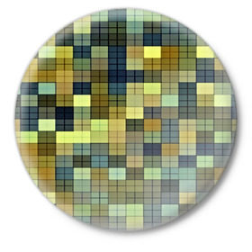 Значок с принтом Клетка в Белгороде,  металл | круглая форма, металлическая застежка в виде булавки | Тематика изображения на принте: пиксель | разноцветный | ячейки