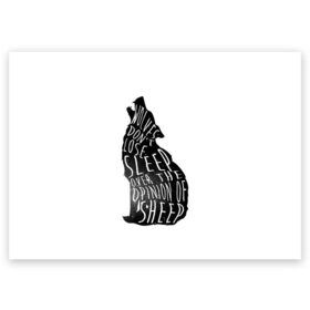 Поздравительная открытка с принтом Wolves Dont Lose Sleep в Белгороде, 100% бумага | плотность бумаги 280 г/м2, матовая, на обратной стороне линовка и место для марки
 | Тематика изображения на принте: animal | beast | moon | night | rage | roar | wolf | вой | волк | волчица | животное | зверь | луна | ночь | рык | ярость