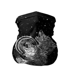 Бандана-труба 3D с принтом Волчий вой в Белгороде, 100% полиэстер, ткань с особыми свойствами — Activecool | плотность 150‒180 г/м2; хорошо тянется, но сохраняет форму | Тематика изображения на принте: animal | beast | moon | music | nature | night | rage | roar | star | wolf | вой | волк | волчица | животное | звезды | зверь | луна | мелодия | ночь | природа | рык | хищник | ярость