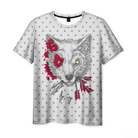 Мужская футболка 3D с принтом Волчья ярость в Белгороде, 100% полиэфир | прямой крой, круглый вырез горловины, длина до линии бедер | animal | beast | love | moon | nature | night | rage | roar | star | wolf | вой | волк | волчица | животное | звезды | зверь | луна | любовь | ночь | природа | рык | хищник | ярость