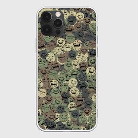 Чехол для iPhone 12 Pro Max с принтом Камуфляж со злыми смайлами в Белгороде, Силикон |  | angry | evil | face | peke | smile | yoba | йоба | камуфляж | мем | милитари | пека | смайл | смайлик | хаки