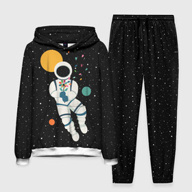 Мужской костюм 3D (с толстовкой) с принтом Космический романтик в Белгороде,  |  | astronaut | cosmonaut | cosmos | galaxy | moon | planet | space | star | астронавт | галактика | звезды | космонавт | космос | луна | планета | скафандр