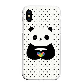 Чехол для iPhone XS Max матовый с принтом Любовь панды в Белгороде, Силикон | Область печати: задняя сторона чехла, без боковых панелей | animal | bear | beast | forest | heart | love | nature | panda | животное | зверь | лес | любовь | медведь | панда | природа | сердце | страсть
