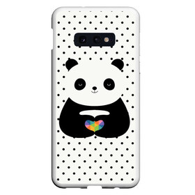 Чехол для Samsung S10E с принтом Любовь панды в Белгороде, Силикон | Область печати: задняя сторона чехла, без боковых панелей | animal | bear | beast | forest | heart | love | nature | panda | животное | зверь | лес | любовь | медведь | панда | природа | сердце | страсть