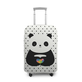 Чехол для чемодана 3D с принтом Любовь панды в Белгороде, 86% полиэфир, 14% спандекс | двустороннее нанесение принта, прорези для ручек и колес | animal | bear | beast | forest | heart | love | nature | panda | животное | зверь | лес | любовь | медведь | панда | природа | сердце | страсть