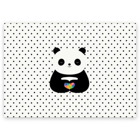 Поздравительная открытка с принтом Любовь панды в Белгороде, 100% бумага | плотность бумаги 280 г/м2, матовая, на обратной стороне линовка и место для марки
 | animal | bear | beast | forest | heart | love | nature | panda | животное | зверь | лес | любовь | медведь | панда | природа | сердце | страсть