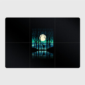 Магнитный плакат 3Х2 с принтом Ночная природа в Белгороде, Полимерный материал с магнитным слоем | 6 деталей размером 9*9 см | Тематика изображения на принте: forest | lake | moon | nature | night | star | wood | звезды | лес | луна | ночь | озеро | природа