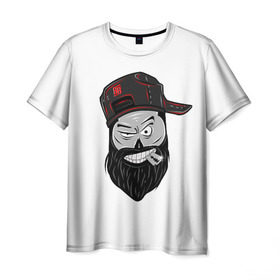 Мужская футболка 3D с принтом БЛЭКБАРБЕР в Белгороде, 100% полиэфир | прямой крой, круглый вырез горловины, длина до линии бедер | barber | blackbarbers | барбер | блэкбарбер | борода | кепка | лезвие | снэпбэк