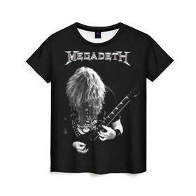 Женская футболка 3D с принтом Dave Mustaine в Белгороде, 100% полиэфир ( синтетическое хлопкоподобное полотно) | прямой крой, круглый вырез горловины, длина до линии бедер | dave | megadeth | metal | mustaine | rattlehead | rock | thrash | vic | дейв | мастейн | мегадет | метал | рок | треш