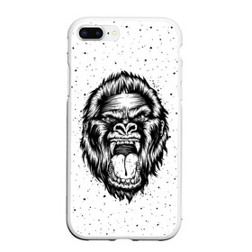 Чехол для iPhone 7Plus/8 Plus матовый с принтом Рык гориллы в Белгороде, Силикон | Область печати: задняя сторона чехла, без боковых панелей | animal | beast | gorilla | head | monkey | nature | rage | roar | голова | горилла | жиивотное | зверь | обезьяна | природа | рык | ярость