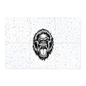 Магнитный плакат 3Х2 с принтом Рык гориллы в Белгороде, Полимерный материал с магнитным слоем | 6 деталей размером 9*9 см | animal | beast | gorilla | head | monkey | nature | rage | roar | голова | горилла | жиивотное | зверь | обезьяна | природа | рык | ярость