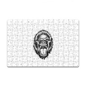 Пазл магнитный 126 элементов с принтом Рык гориллы в Белгороде, полимерный материал с магнитным слоем | 126 деталей, размер изделия —  180*270 мм | animal | beast | gorilla | head | monkey | nature | rage | roar | голова | горилла | жиивотное | зверь | обезьяна | природа | рык | ярость