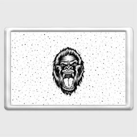 Магнит 45*70 с принтом Рык гориллы в Белгороде, Пластик | Размер: 78*52 мм; Размер печати: 70*45 | animal | beast | gorilla | head | monkey | nature | rage | roar | голова | горилла | жиивотное | зверь | обезьяна | природа | рык | ярость