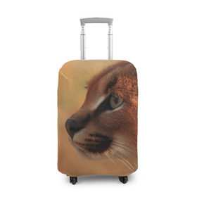 Чехол для чемодана 3D с принтом Рысь в Белгороде, 86% полиэфир, 14% спандекс | двустороннее нанесение принта, прорези для ручек и колес | амурский | животные | киса | кот | котенок | кошка | пума | рысь | серый | тигр | хищник
