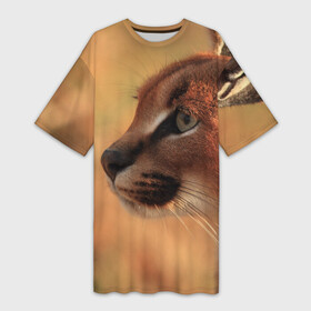 Платье-футболка 3D с принтом Рысь в Белгороде,  |  | амурский | животные | киса | кот | котенок | кошка | пума | рысь | серый | тигр | хищник