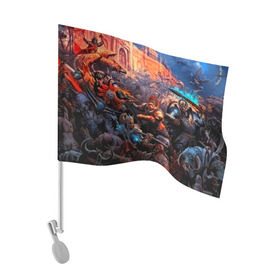 Флаг для автомобиля с принтом Warhammer в Белгороде, 100% полиэстер | Размер: 30*21 см | blood angels | space marine | warhammer 40k | wh40k | броня | воина | воины | солдаты