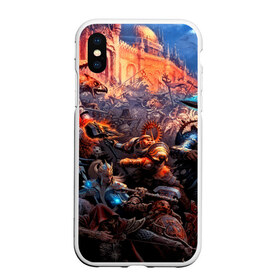 Чехол для iPhone XS Max матовый с принтом Warhammer в Белгороде, Силикон | Область печати: задняя сторона чехла, без боковых панелей | blood angels | space marine | warhammer 40k | wh40k | броня | воина | воины | солдаты