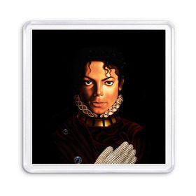 Магнит 55*55 с принтом Король Майкл Джексон в Белгороде, Пластик | Размер: 65*65 мм; Размер печати: 55*55 мм | king | michael jackson | pop music | король | майкл | музыка | перчатка | поп музыка