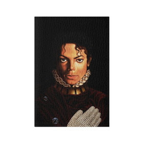 Обложка для паспорта матовая кожа с принтом Король Майкл Джексон в Белгороде, натуральная матовая кожа | размер 19,3 х 13,7 см; прозрачные пластиковые крепления | Тематика изображения на принте: king | michael jackson | pop music | король | майкл | музыка | перчатка | поп музыка
