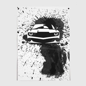 Постер с принтом Chevrolet Camaro в Белгороде, 100% бумага
 | бумага, плотность 150 мг. Матовая, но за счет высокого коэффициента гладкости имеет небольшой блеск и дает на свету блики, но в отличии от глянцевой бумаги не покрыта лаком | camaro | chevrolet