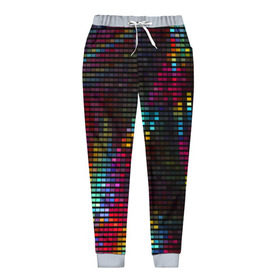 Женские брюки 3D с принтом neon-abstract в Белгороде, полиэстер 100% | прямой крой, два кармана без застежек по бокам, с мягкой трикотажной резинкой на поясе и по низу штанин. В поясе для дополнительного комфорта — широкие завязки | пиксельный