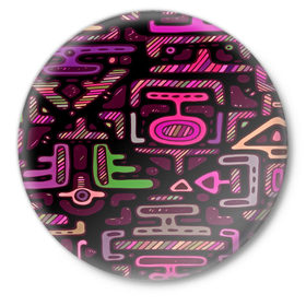Значок с принтом Древний мир в Белгороде,  металл | круглая форма, металлическая застежка в виде булавки | Тематика изображения на принте: клетка | фигуры